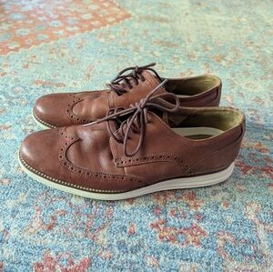 Cole Haan Grand OS Men's 10.5 M Brown Leather Wingtip Oxford Casual Shoes C26471